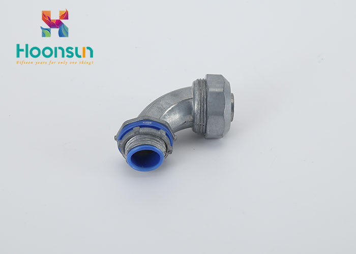 Liquid Tight Connector Flexible Conduit / 90 Degree Conduit Box Connector With Flameproof
