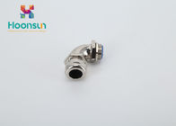 90 Degree Flexible Conduit Fittings Elbow Metal / IP66 Metric Brass Cable Gland