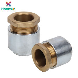 Galvanized Iron / Brass TH Type Marine Cable Gland With Nickel - Plated Hoop Washer