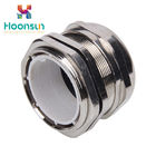 IP68 Metric Bickel Plated Brass Metal Cable Gland / Straight Electrical Cable Gland