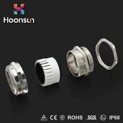 Dustproof Waterproof Cable Gland M10 With Silicone Nikelpplated Brass Cable Gland