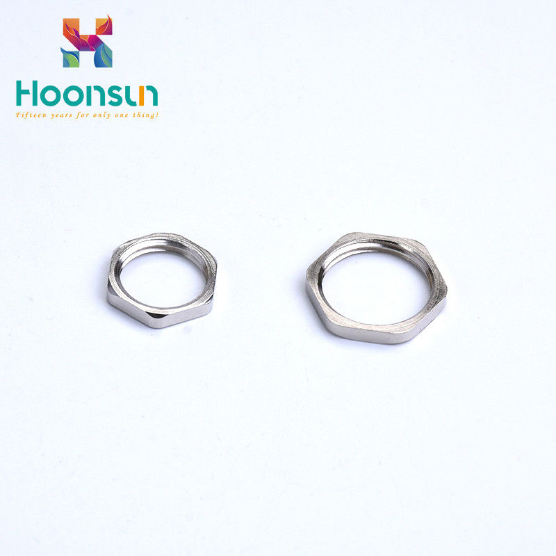 High Precision Hexagon Metal Cable Gland Locknut With Electroplating Surface