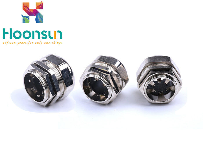 PG7 Thread M12 EMC Cable Gland With Brass Lock Nuts For IP68 Protection