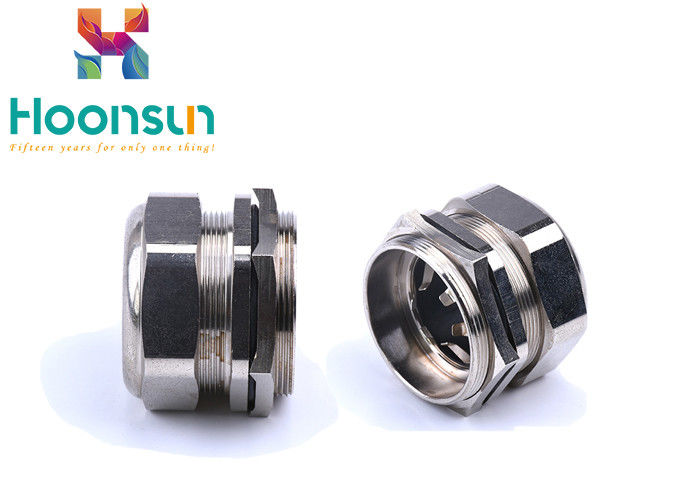 M18 PG16 Divided Brass EMC Cable Gland For Electromagnetic Compatibility
