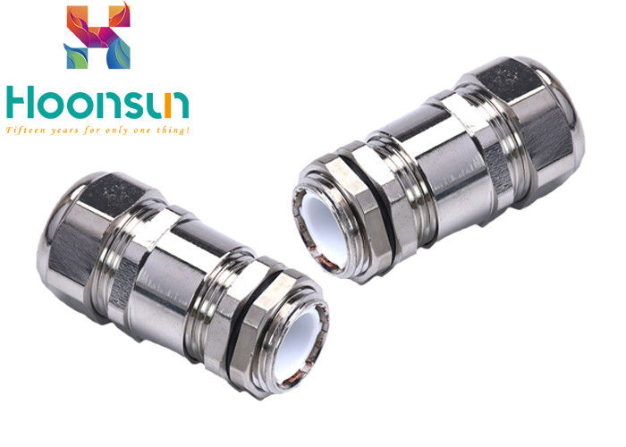 Nickel Plated Tightened Nylon Hose Joint For Nylon Flexible Pipe , Standard Sizes