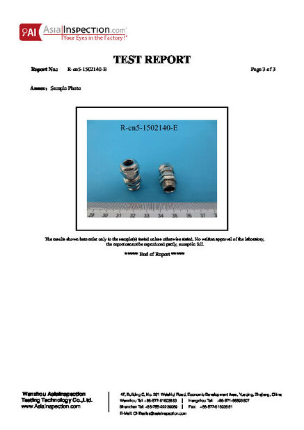 China ZHEJIANG HONGXIANG CONNECTOR MANUFACTURING CO.,LTD. certification